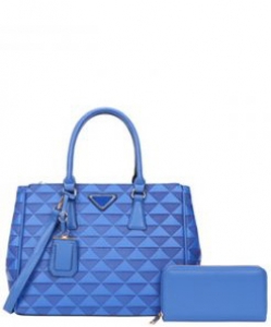 2 in 1 Monogram Handbag Set RR-8660 BLUE
